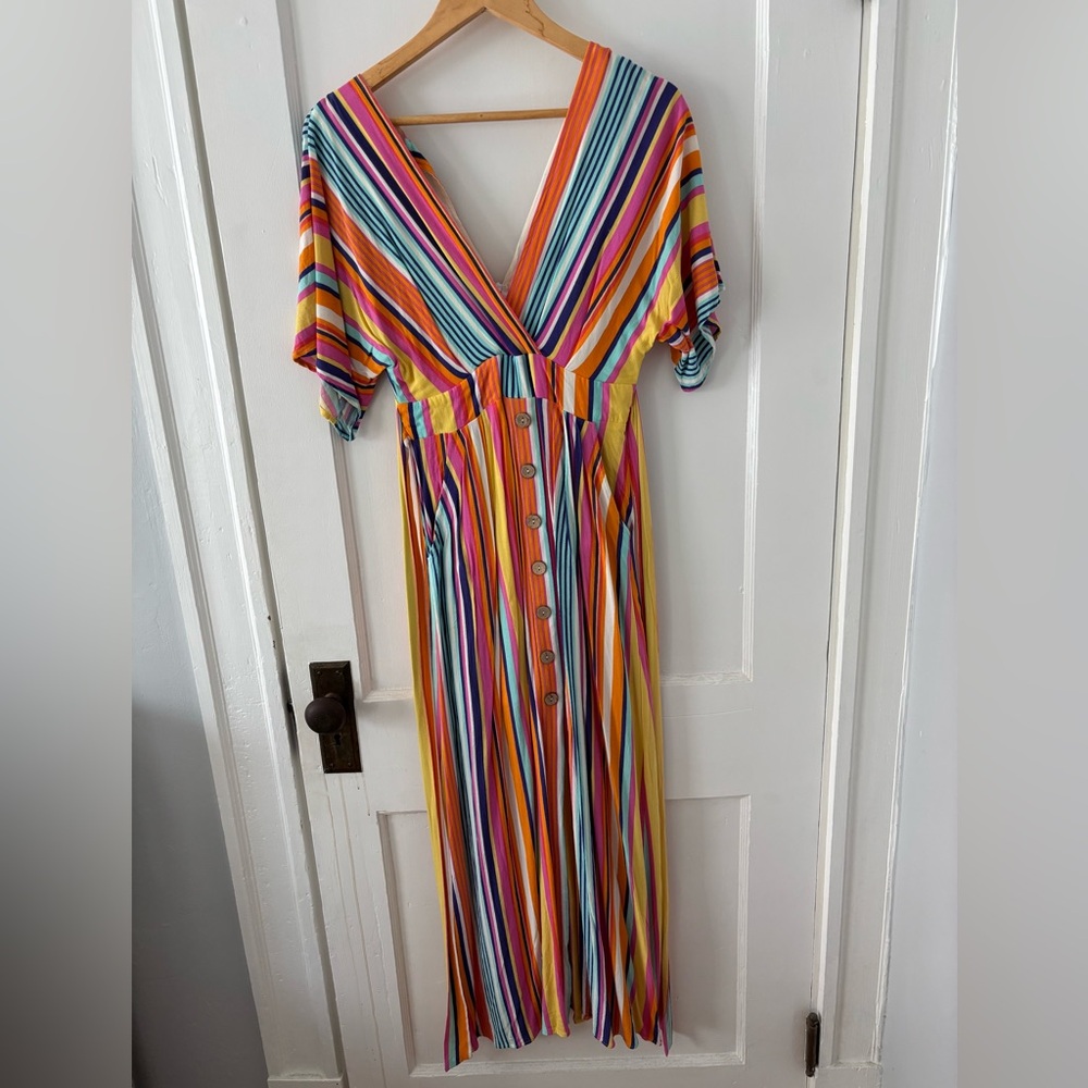 Multicolor Striped Maxi Dress